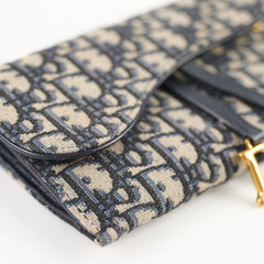 Christian Dior Small Saddle Pouch Oblique Navy