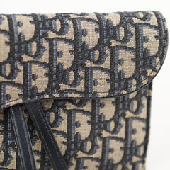 Christian Dior Small Saddle Pouch Oblique Navy