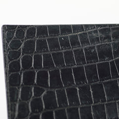 Saint Laurent Kate Tassel Medium Black Croc Embossed