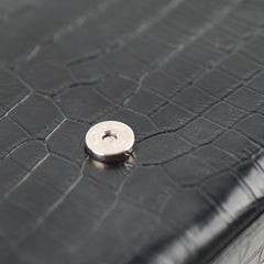 Saint Laurent Kate Tassel Medium Black Croc Embossed