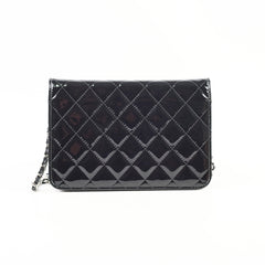 Chanel WOC Wallet On Chain CC Crystal Patent Black