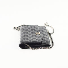 Chanel WOC Wallet On Chain CC Crystal Patent Black