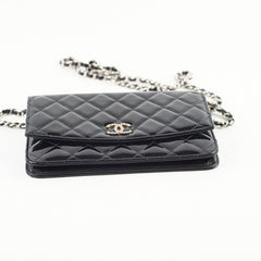 Chanel WOC Wallet On Chain CC Crystal Patent Black