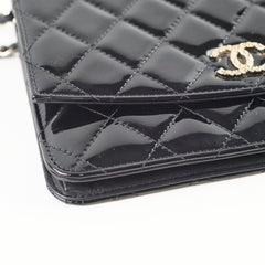 Chanel WOC Wallet On Chain CC Crystal Patent Black