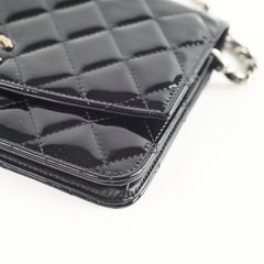 Chanel WOC Wallet On Chain CC Crystal Patent Black