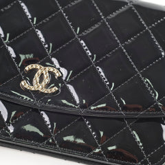 Chanel WOC Wallet On Chain CC Crystal Patent Black