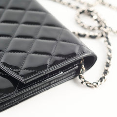 Chanel WOC Wallet On Chain CC Crystal Patent Black