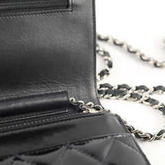Chanel WOC Wallet On Chain CC Crystal Patent Black