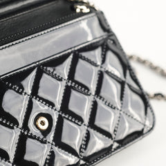 Chanel WOC Wallet On Chain CC Crystal Patent Black