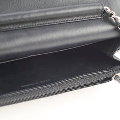 Chanel WOC Wallet On Chain CC Crystal Patent Black