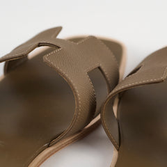 Hermes Oran Sandals Etoupe - Size 39.5