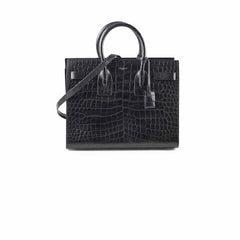 Saint Laurent Medium Sac De Jour Croc Embossed Black