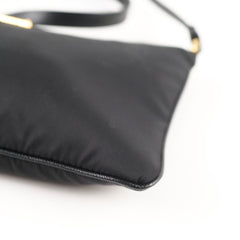 Prada Nylon Shoulder Bag Black / Saffiano