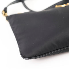 Prada Nylon Shoulder Bag Black / Saffiano