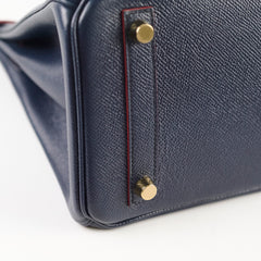 Hermes Birkin Contour 25 Epsom Bleu Indigo - Stamp X
