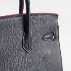 Hermes Birkin Contour 25 Epsom Bleu Indigo - Stamp X