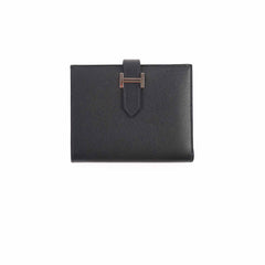 Hermes Bearn Compact Wallet Veau Madame Black - Stamp W