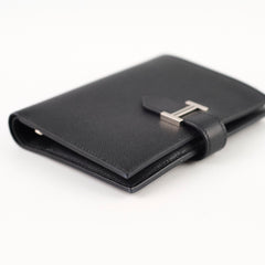 Hermes Bearn Compact Wallet Veau Madame Black - Stamp W