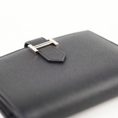 Hermes Bearn Compact Wallet Veau Madame Black - Stamp W