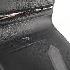 Hermes Bearn Compact Wallet Veau Madame Black - Stamp W