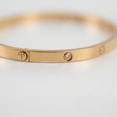 Cartier 6 Diamond Love Bracelet Pink Gold Size 16