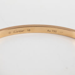 Cartier 6 Diamond Love Bracelet Pink Gold Size 16