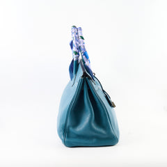 Hermes Birkin 35 Clemence Blue Jean - Stamp O Square