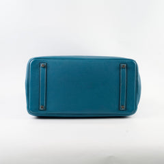 Hermes Birkin 35 Clemence Blue Jean - Stamp O Square