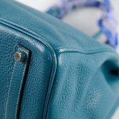 Hermes Birkin 35 Clemence Blue Jean - Stamp O Square