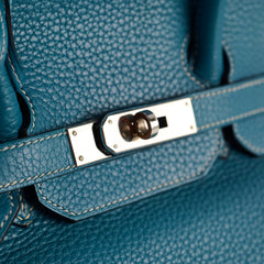 Hermes Birkin 35 Clemence Blue Jean - Stamp O Square