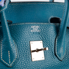 Hermes Birkin 35 Clemence Blue Jean - Stamp O Square