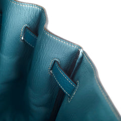 Hermes Birkin 35 Clemence Blue Jean - Stamp O Square