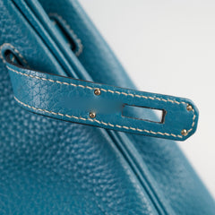 Hermes Birkin 35 Clemence Blue Jean - Stamp O Square