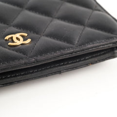 Chanel Lambskin Bi-Fold Wallet Black