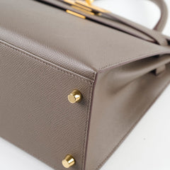 Hermes Kelly 28 Epsom Sellier Gris Etain 2019