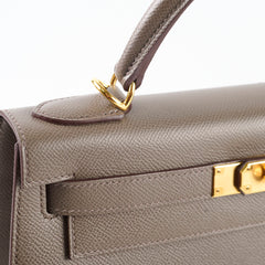 Hermes Kelly 28 Epsom Sellier Gris Etain 2019