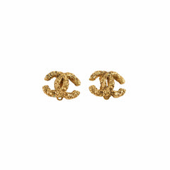 Chanel Florentine CC Clip Earrings Gold Costume Jewellery