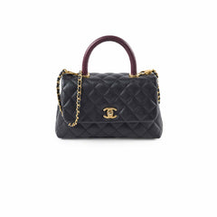 Chanel Small Coco Handle Lizard Handle Black