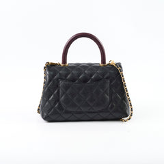 Chanel Small Coco Handle Lizard Handle Black