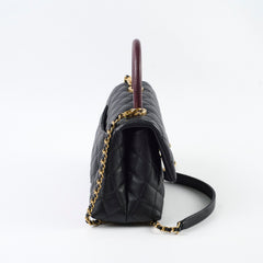 Chanel Small Coco Handle Lizard Handle Black