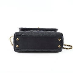 Chanel Small Coco Handle Lizard Handle Black