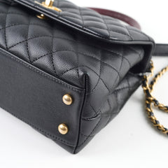 Chanel Small Coco Handle Lizard Handle Black