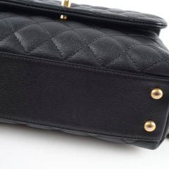 Chanel Small Coco Handle Lizard Handle Black