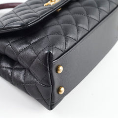 Chanel Small Coco Handle Lizard Handle Black