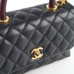 Chanel Small Coco Handle Lizard Handle Black