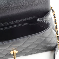 Chanel Small Coco Handle Lizard Handle Black