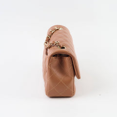 Chanel Lambskin Mini Rectangular LGHW Caramel Microchip