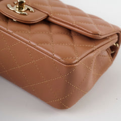 Chanel Lambskin Mini Rectangular LGHW Caramel Microchip