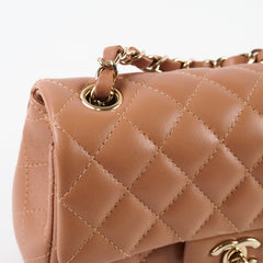 Chanel Lambskin Mini Rectangular LGHW Caramel Microchip
