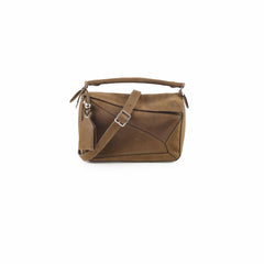 Loewe Small Featherlight Nubuck Puzzle Brown